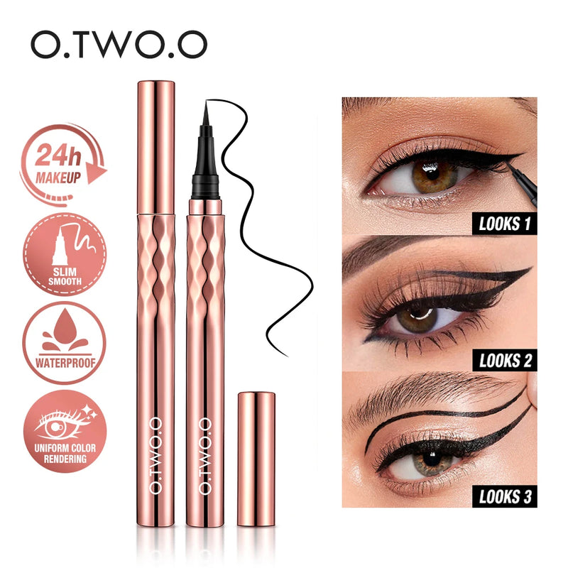 O.TWO.O Black Liquid Eyeliner Eye Make Up Super Waterproof Long Lasting Eye Liner Easy to Wear Eyes Makeup Cosmetics Tools