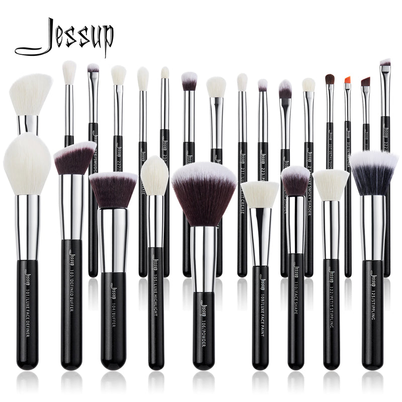 Jessup Makeup brushes 6- 25pcs Make up Brush set Professional Natural Synthetic Foundation Powder Contour Blending Eyeshadow